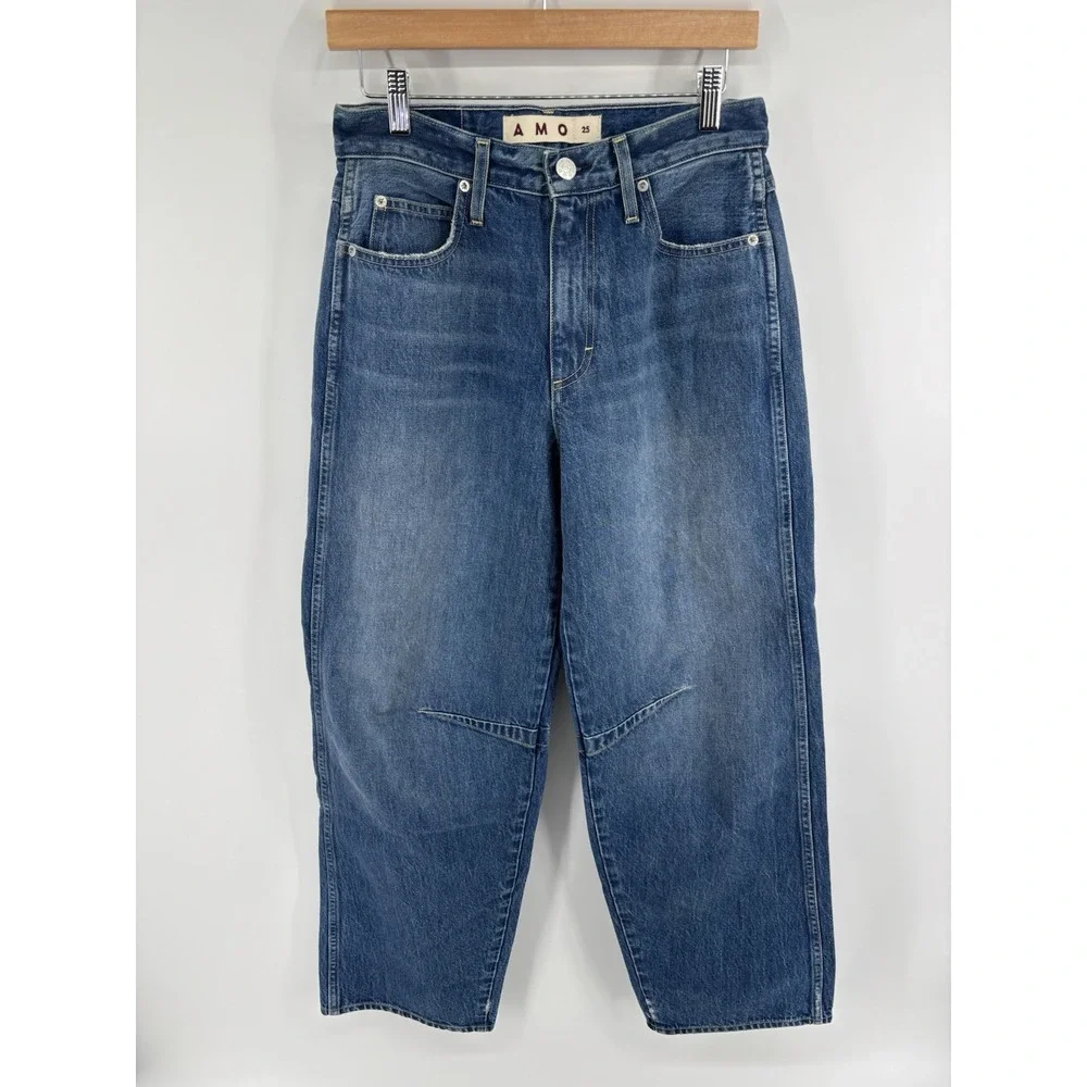 NWOT AMO Sandra Baggy Jeans Sz 25 (Meas 28) Barrel Wide Leg Cottagecore MSRP 318 - Picture 5 of 16